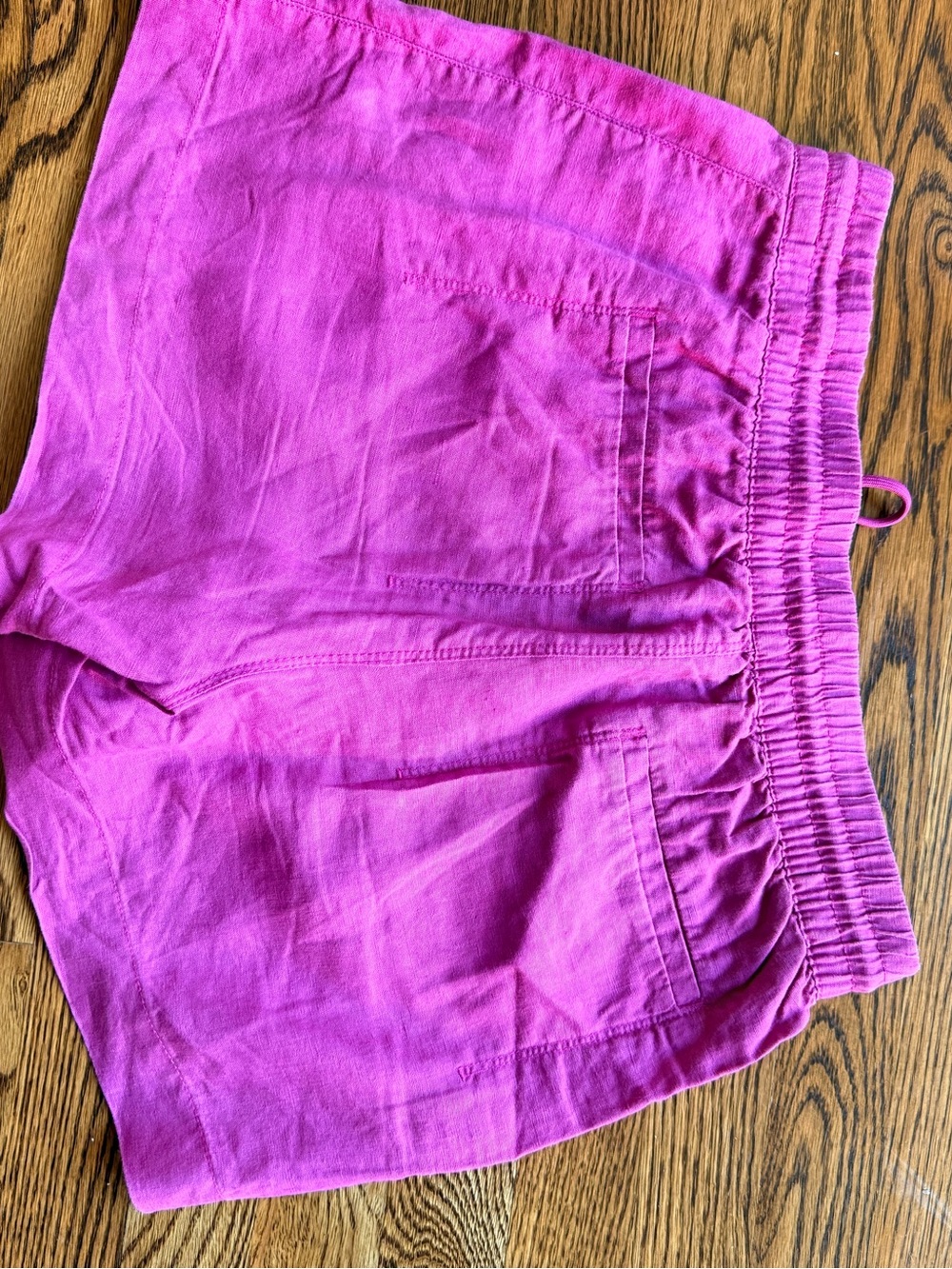 Athleta Fuchsia Linen shorts .Elastic waistband Tie waist.Zip pockets. EUC S - Picture 6 of 8